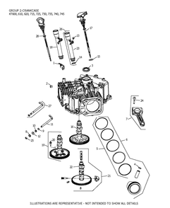 Kt725-3101 Crankcase Diagram and Parts List for KT725-3101  Cub Cadet Engine